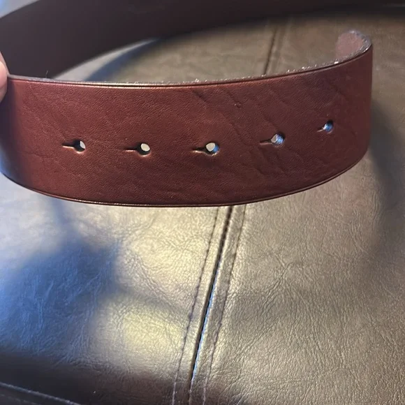 Lauren | Ralph Lauren Brown Leather Belt with Silver Concho - Picture 7 of 8